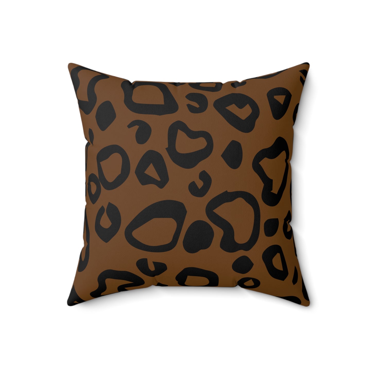 Leopard Print Brown Throw Pillow