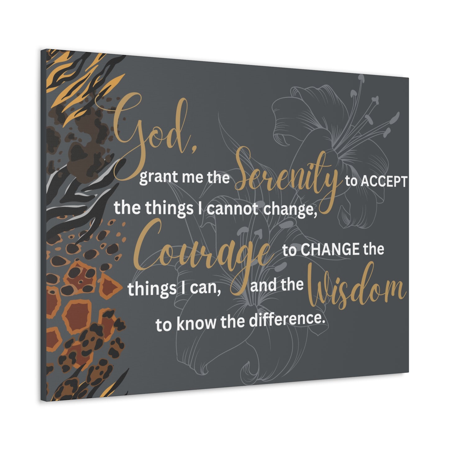 Christian Wall Art: Serenity Prayer (Wood Frame Ready to Hang)