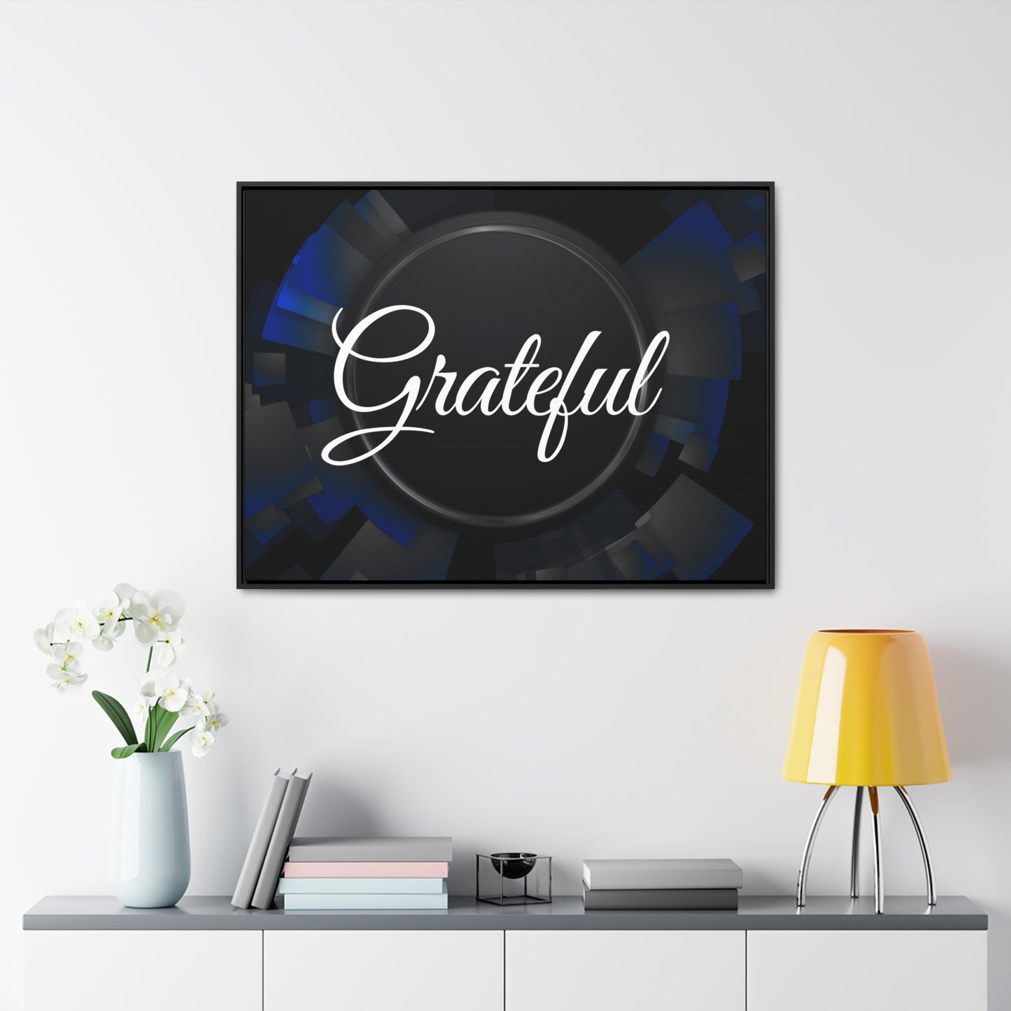 Christian Wall Art: Grateful (Floating Frame)