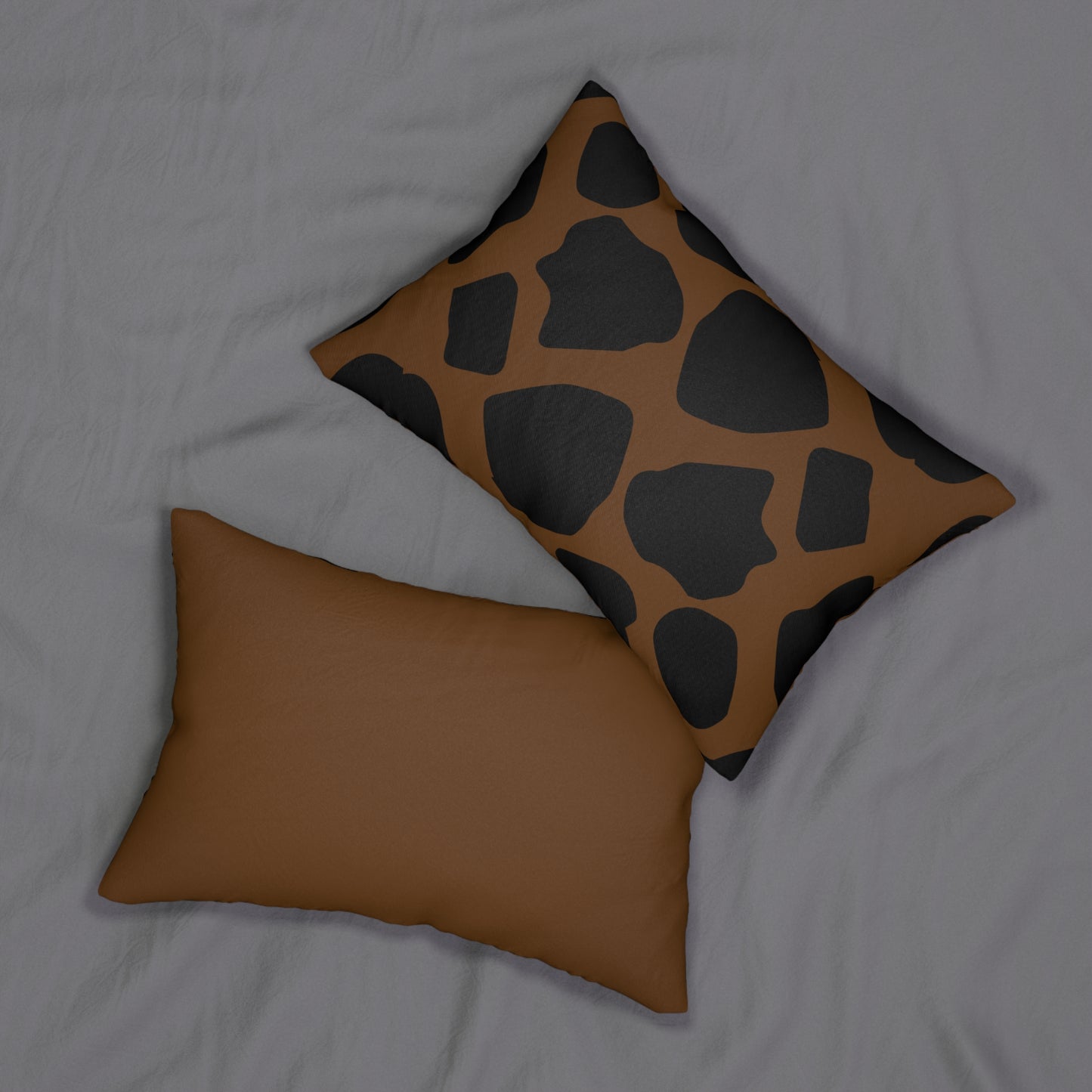 Cow Print (Dual) Brown Accent Pillow