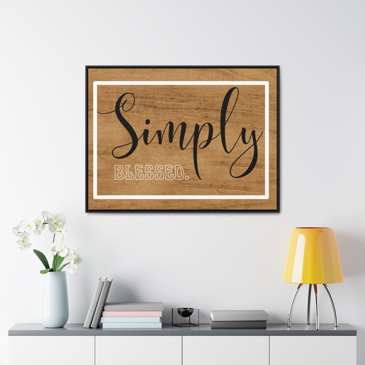 Christian Wall Art: Simply Blessed (Floating Frame)