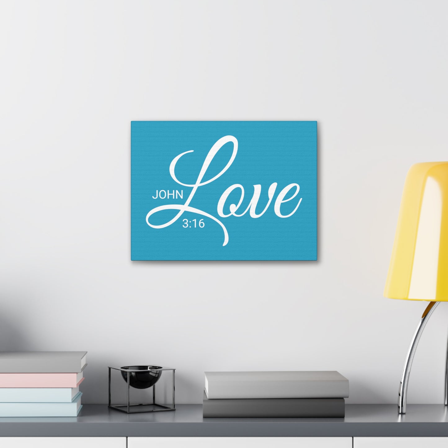 Christian Wall Art "Love" Verse John 3:16 Ready to Hang Unframed