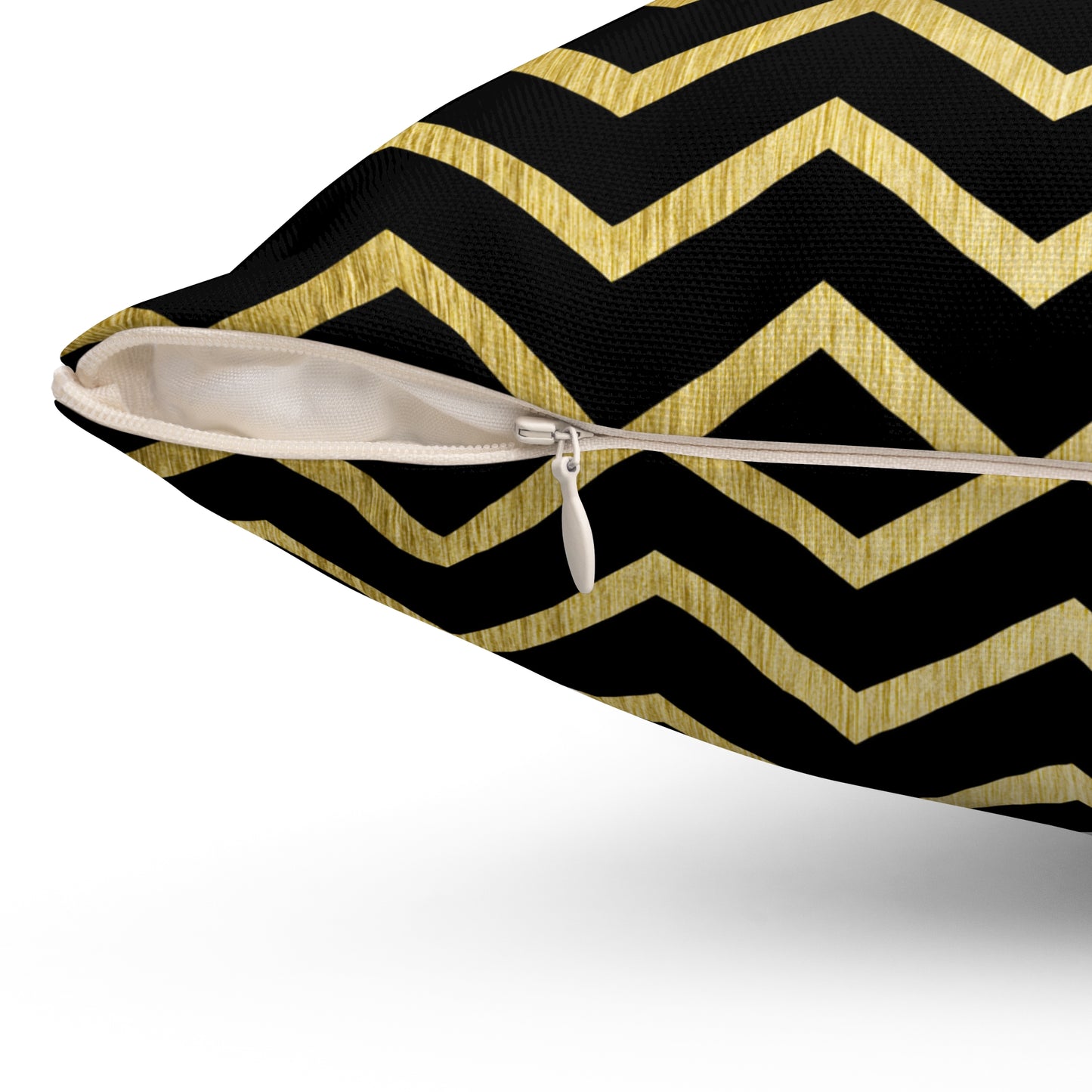 Chevron Black and Gold Throw Pillow