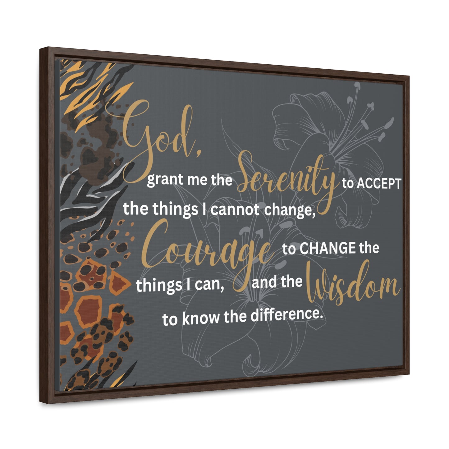 Christian Wall Art: Serenity Prayer (Floating Frame)