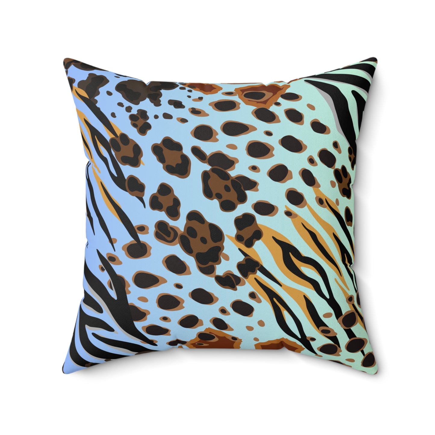 Animal Print - Blue-Green Ombre Throw Pillow