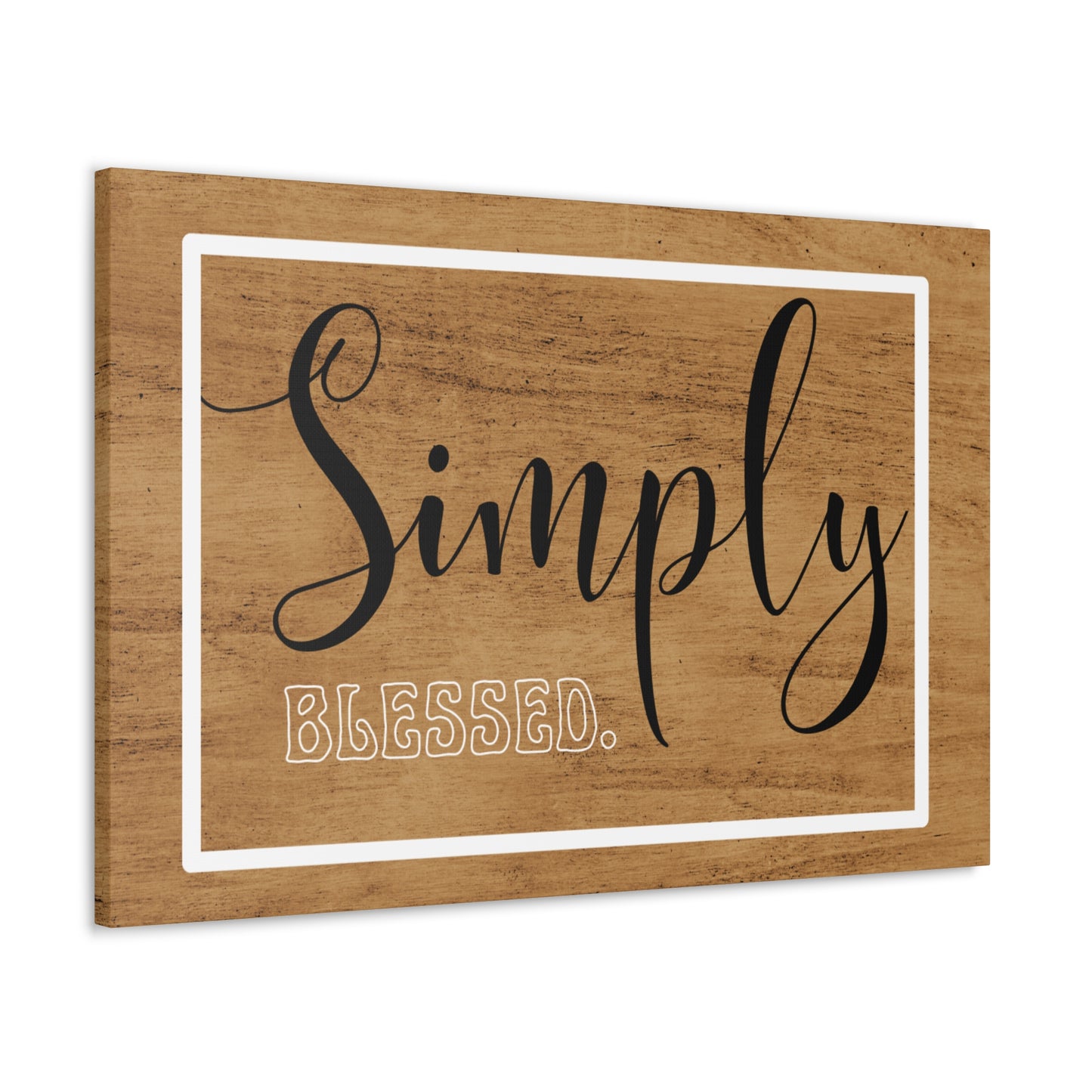 Christian Wall Art: Simply Blessed (Wood Frame Ready to Hang)