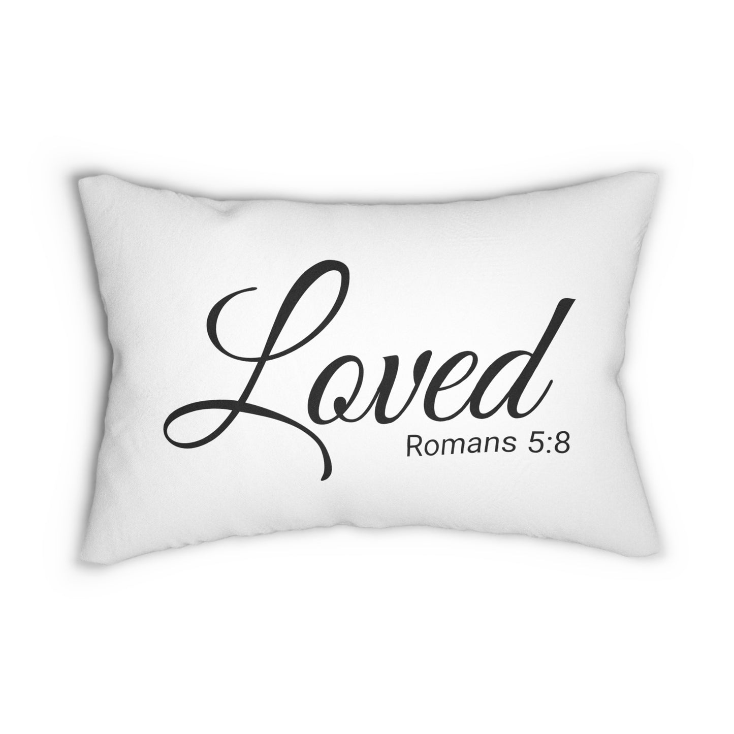 Scripture Loved Romans 5:8 Bible Verse Pillow