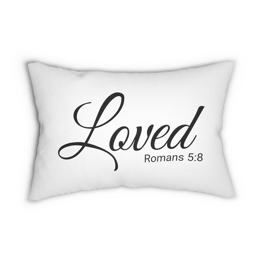 Scripture Loved Romans 5:8 Bible Verse Pillow