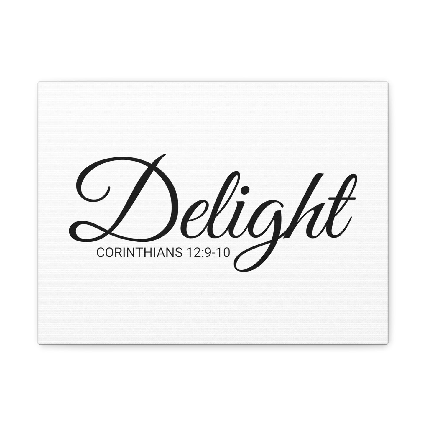 Christian Wall Art "Delight" Verse Corinthians 12:9-10 - Ready to Hang Unframed