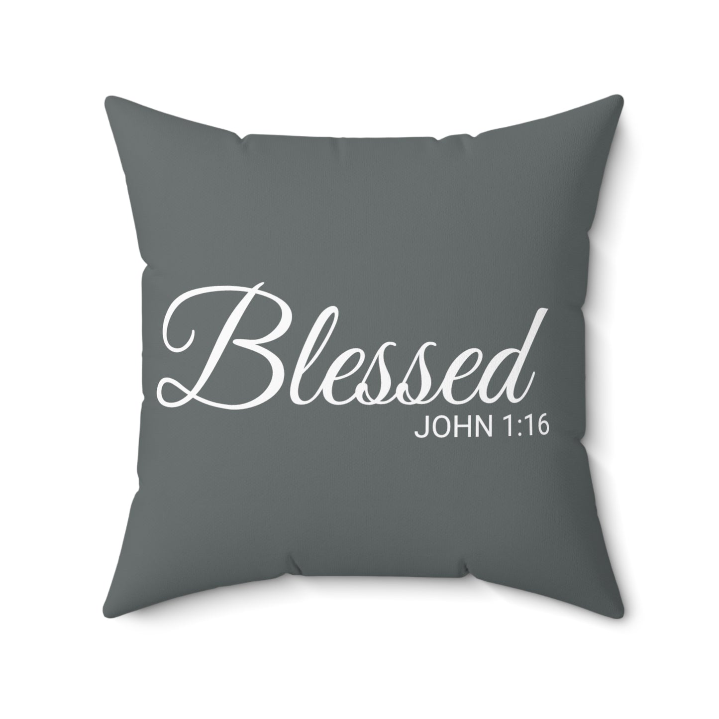 Scripture Blessed John 1:16 Bible Verse Throw Pillow