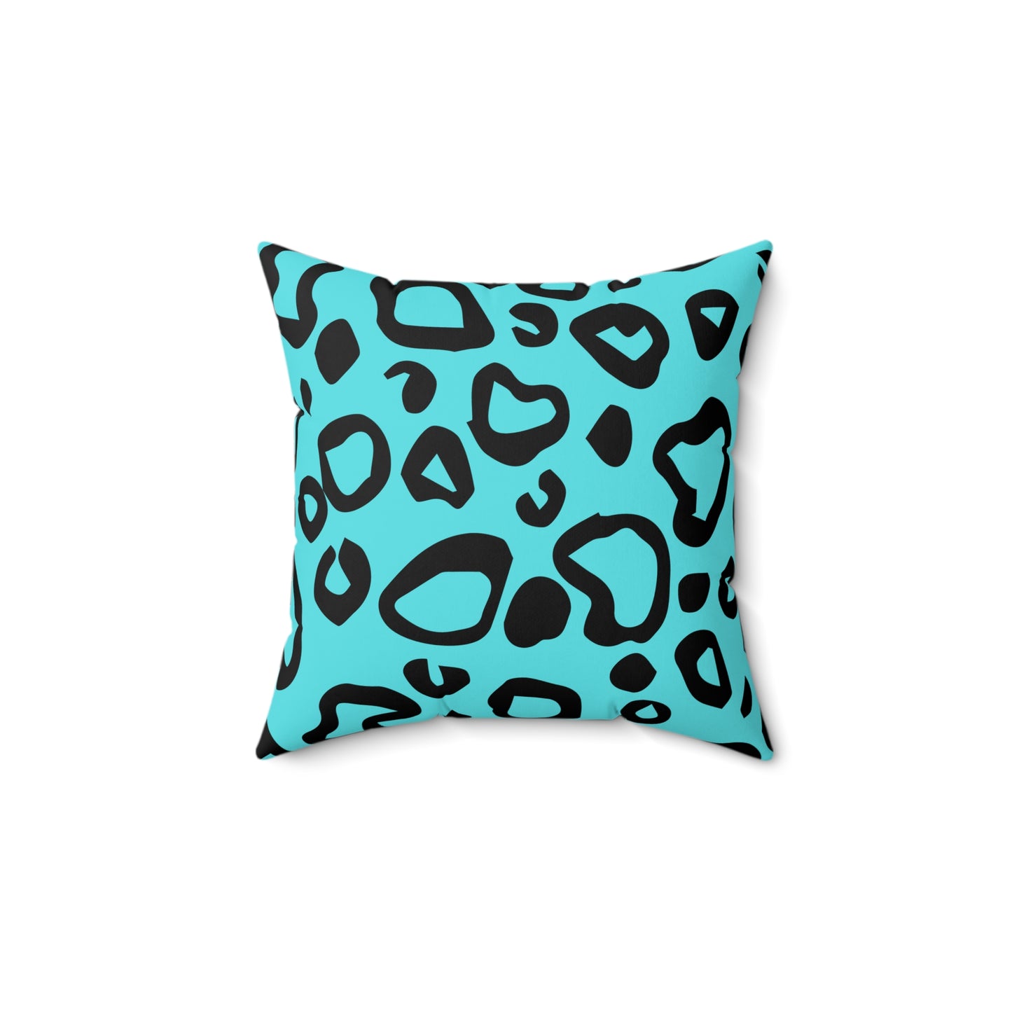 Leopard Print Turquoise Throw Pillow