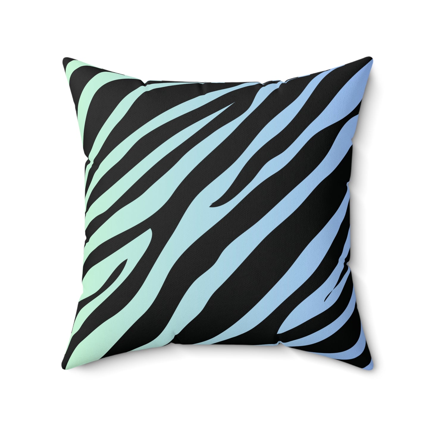 Zebra Print (Dual) Blue-Green Ombre Throw Pillow