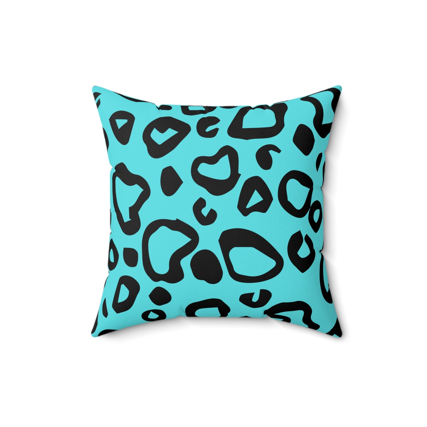 Leopard Print Turquoise Throw Pillow