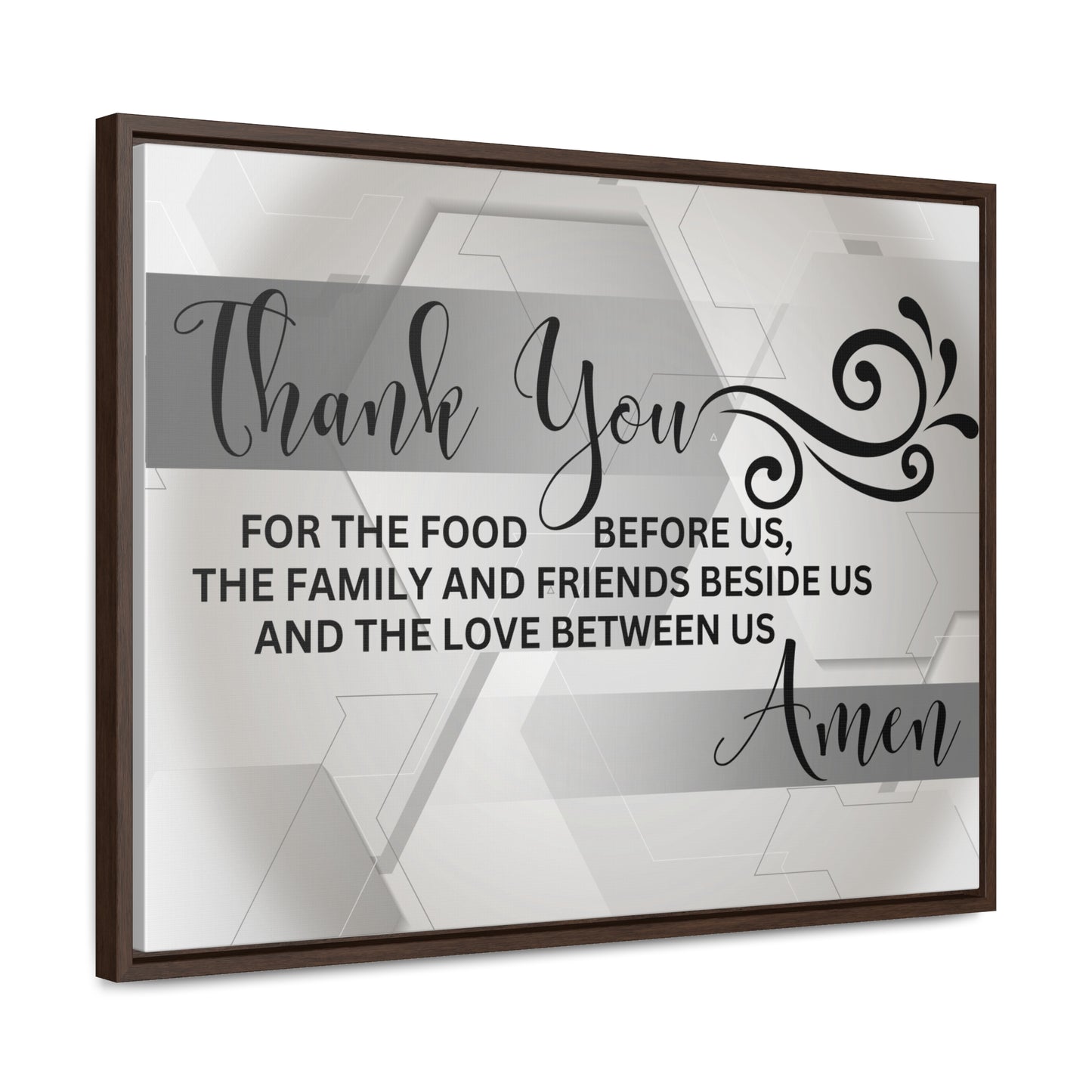 Christian Wall Art: Thank You....Amen (Floating Frame)