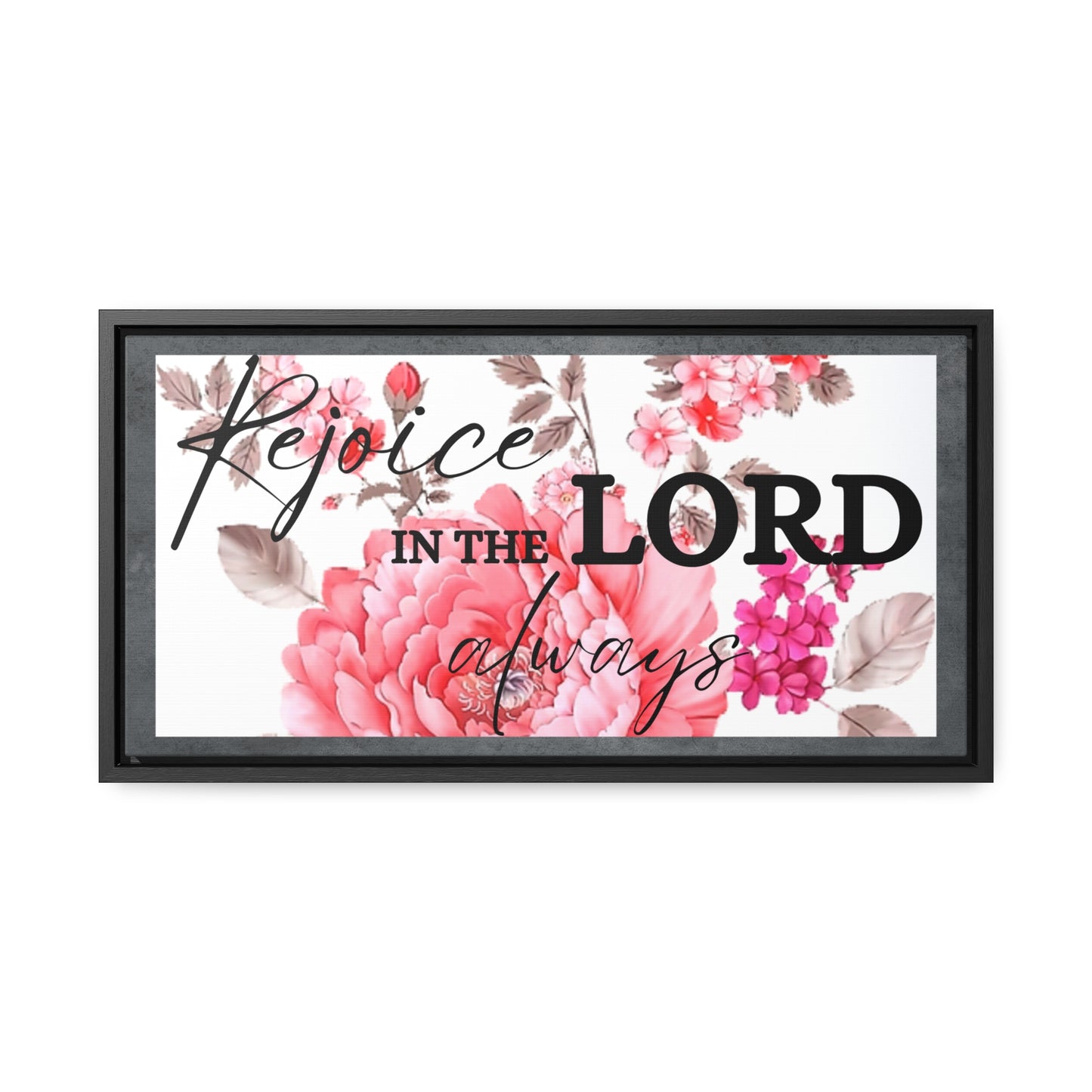 Christian Wall Art: Rejoice in the Lord (Floating Frame)