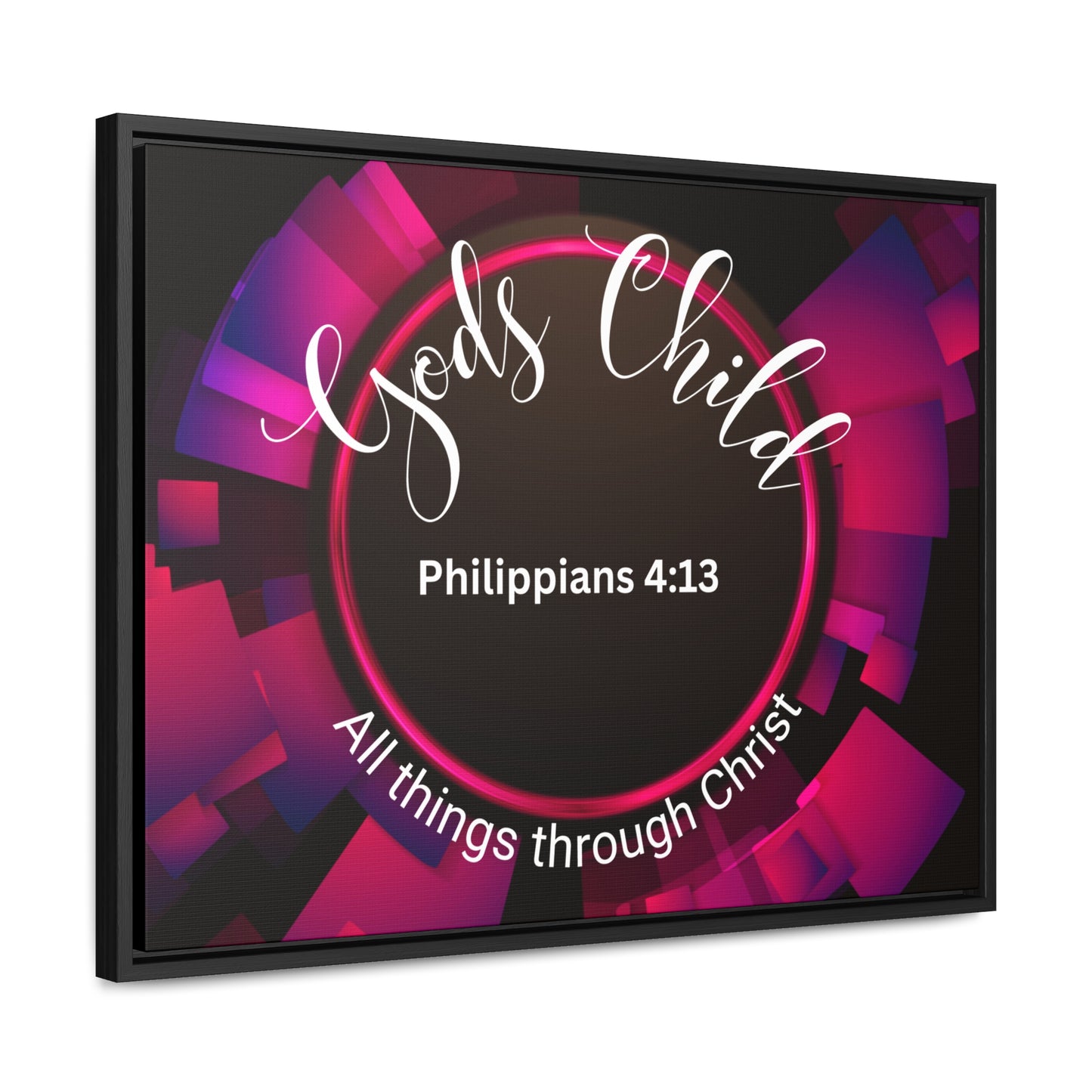 Christian Wall Art: Scripture Philippians 4:13 All thing through Christ/Gods Child (Floating Frame)