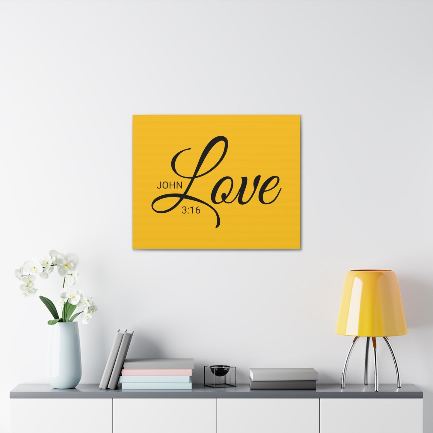 Christian Wall Art "Love" Verse John 3:16 Ready to Hang Unframed