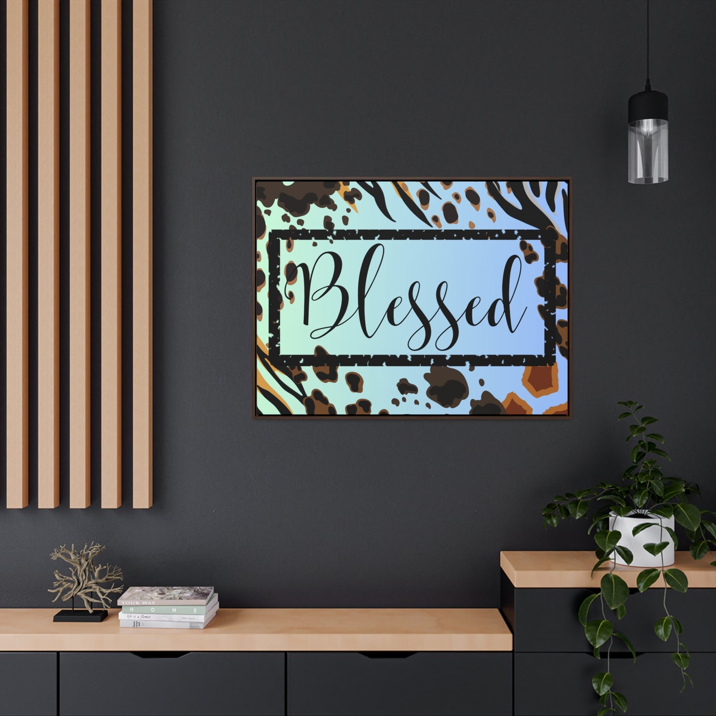 Christian Wall Art: Blessed (Floating Frame)