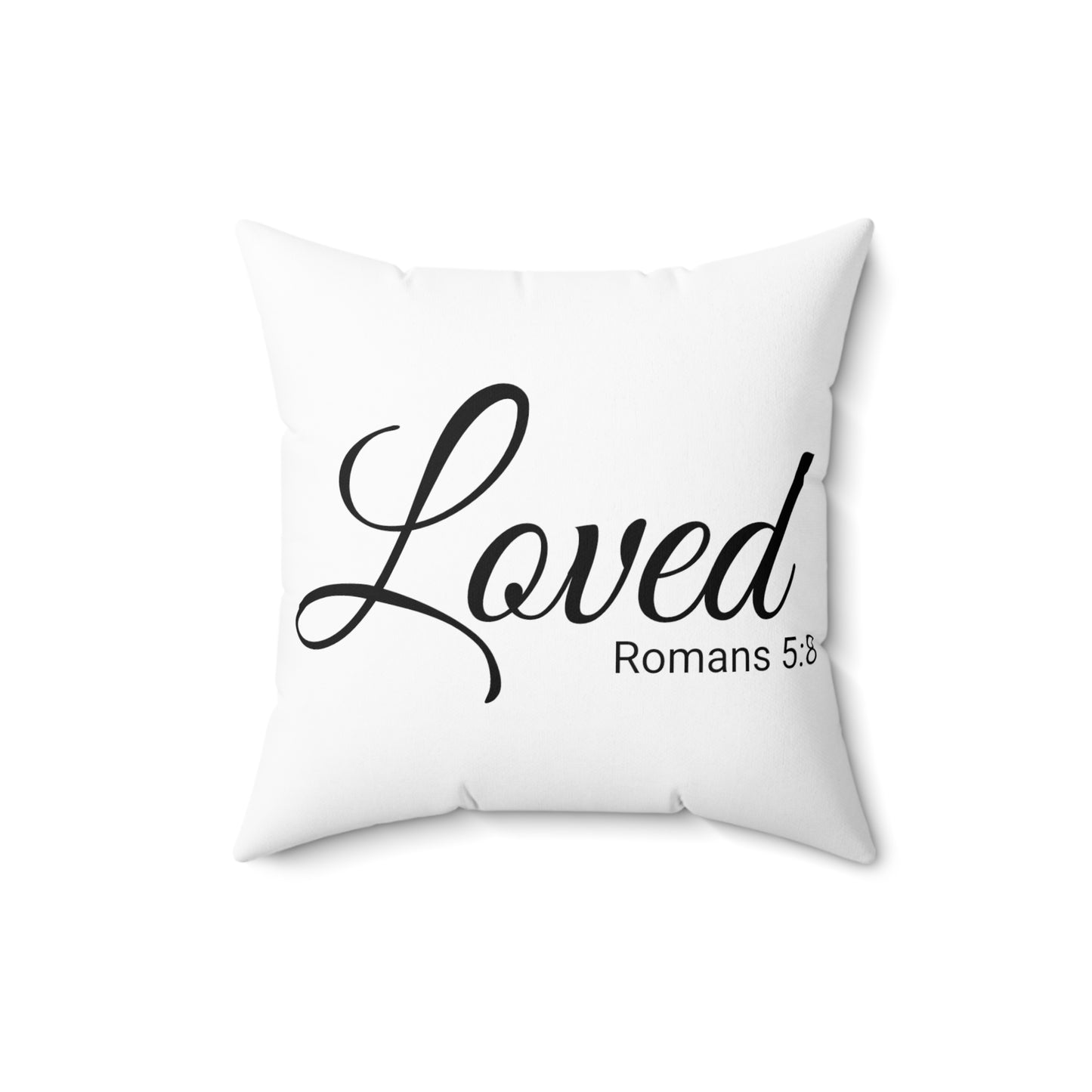 Scripture Loved Romans 5:8 Bible Verse Pillow