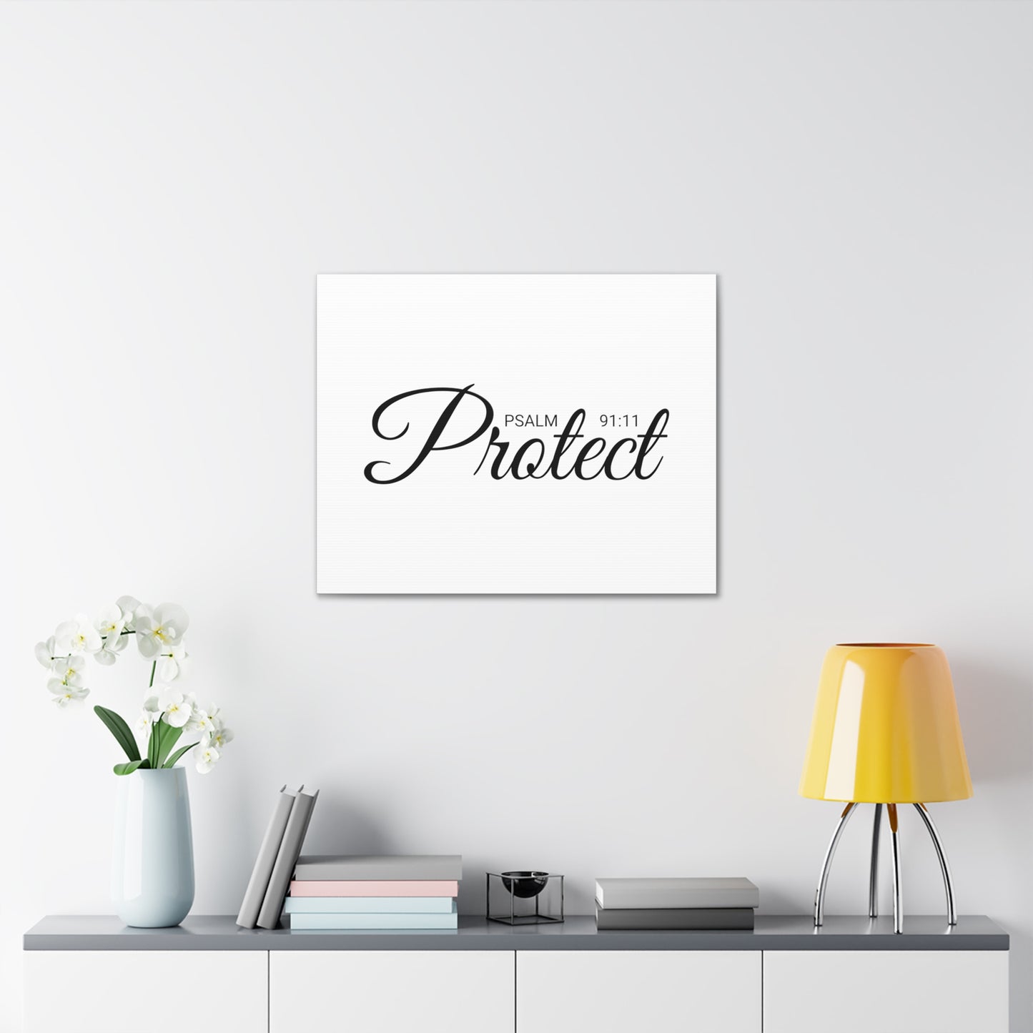 Christian Wall Art "Protect" Psalm 91:11 Ready to Hang Unframed