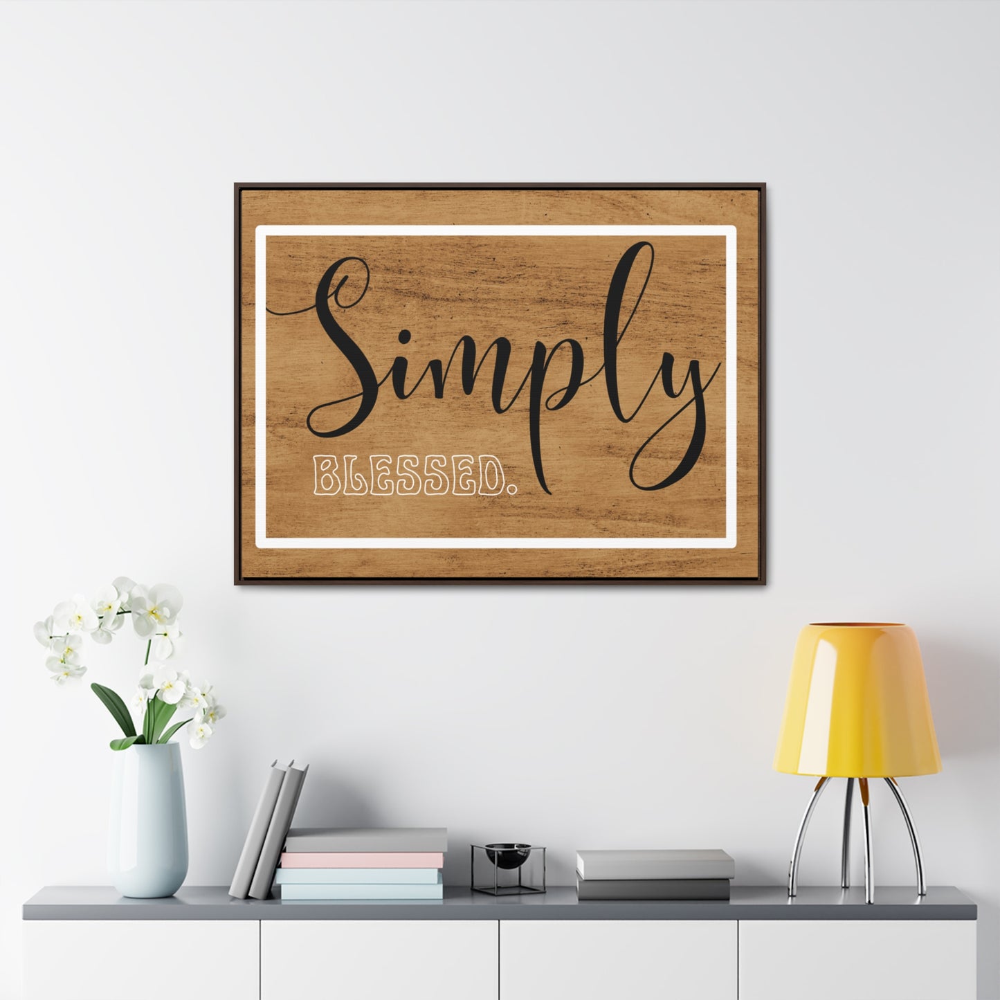 Christian Wall Art: Simply Blessed (Floating Frame)