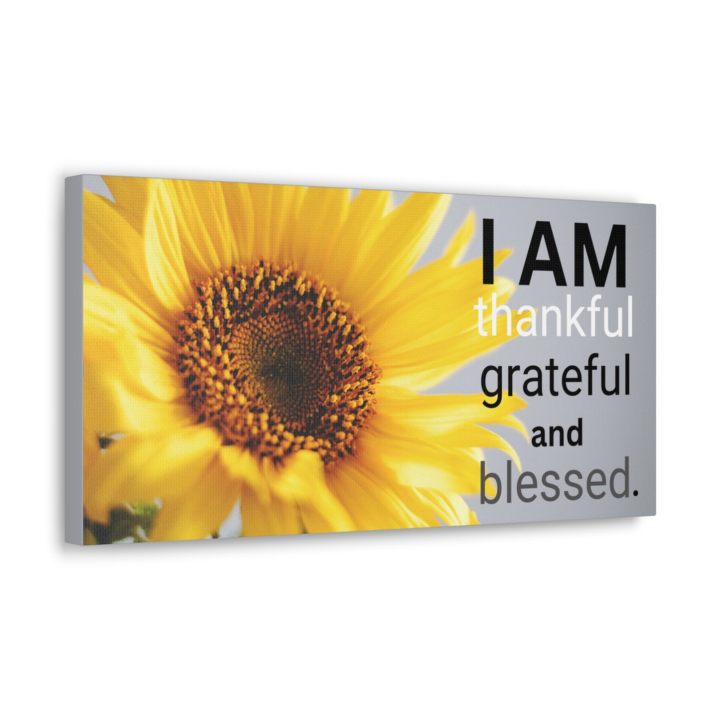 Christian Wall Art: I am Thankful, Grateful and Blessed (Wood Frame Ready to Hang)