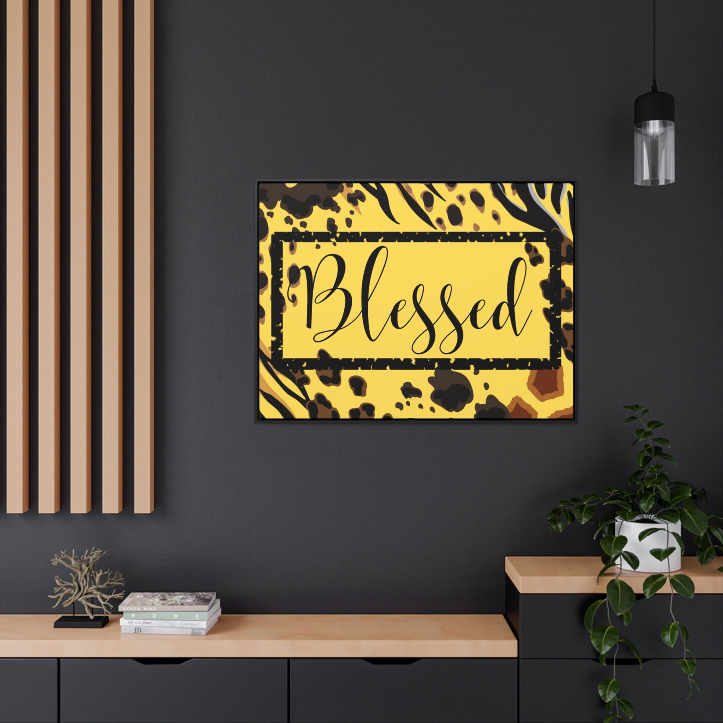 Christian Wall Art: Blessed (Floating Frame)