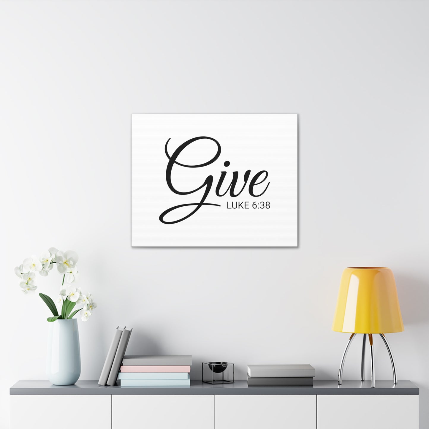 Christian Wall Art "Give" Verse Luke 6:38 Ready to Hang Unframed