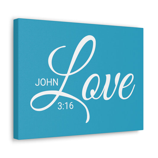 Christian Wall Art "Love" Verse John 3:16 Ready to Hang Unframed