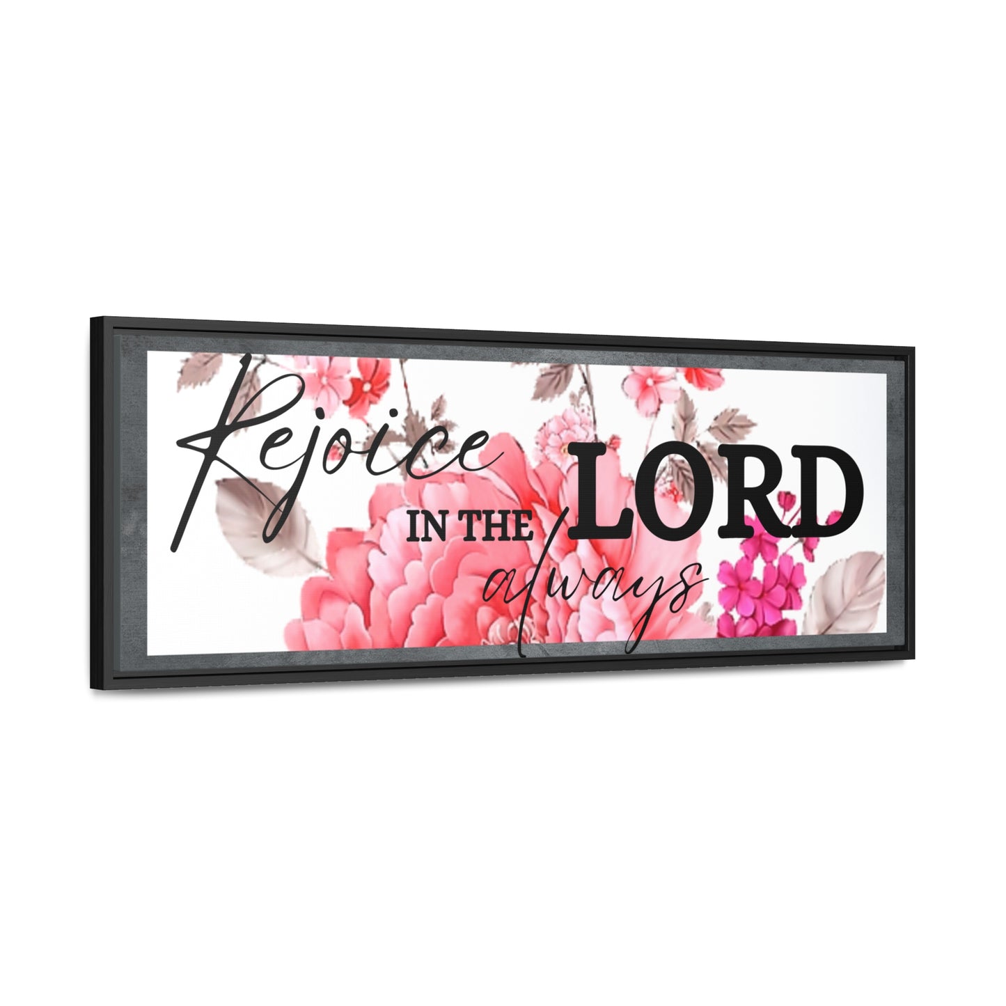 Christian Wall Art: Rejoice in the Lord (Floating Frame)