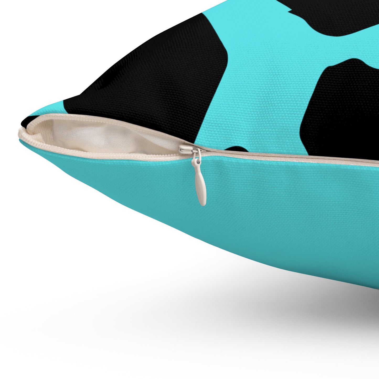 Cow Print (Dual) Turquoise Throw Pillow