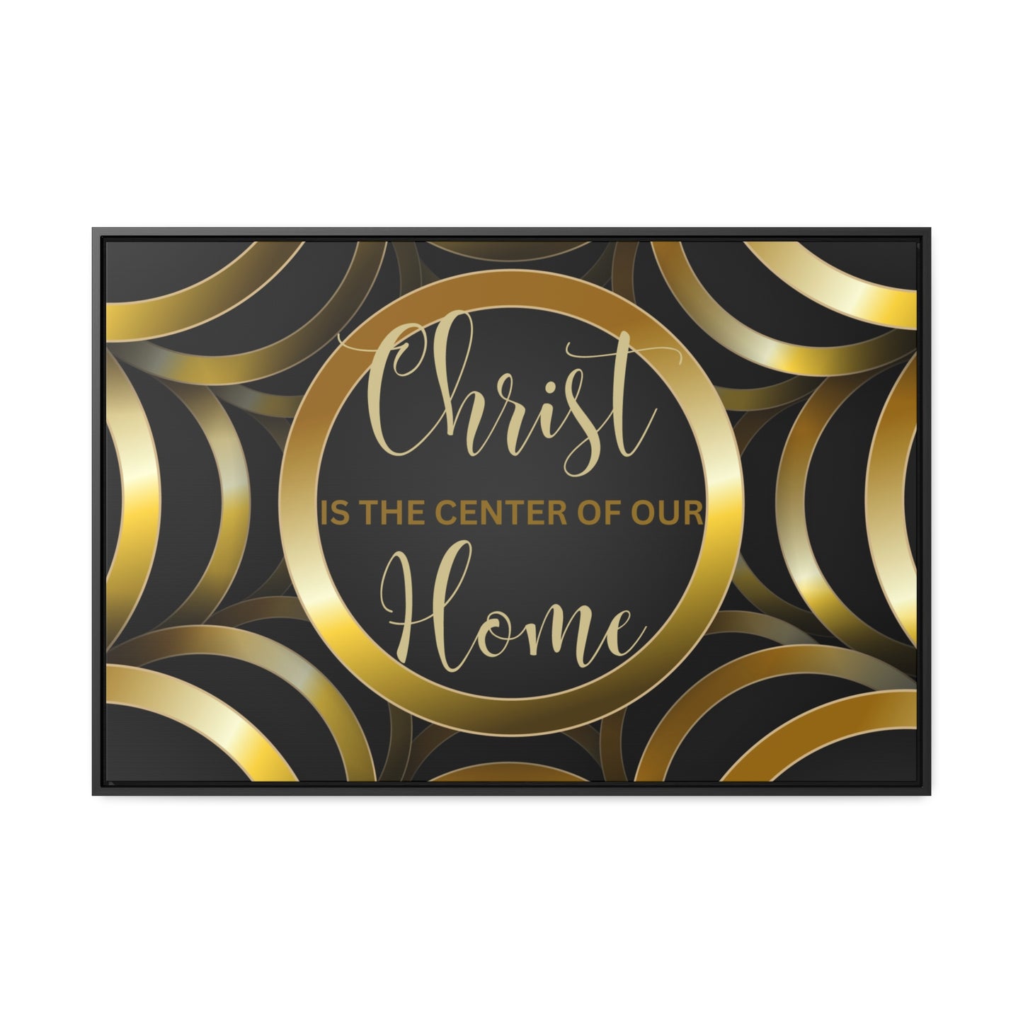 Christian Wall Art: Christ Is the Center of Our Home (Floating Frame)