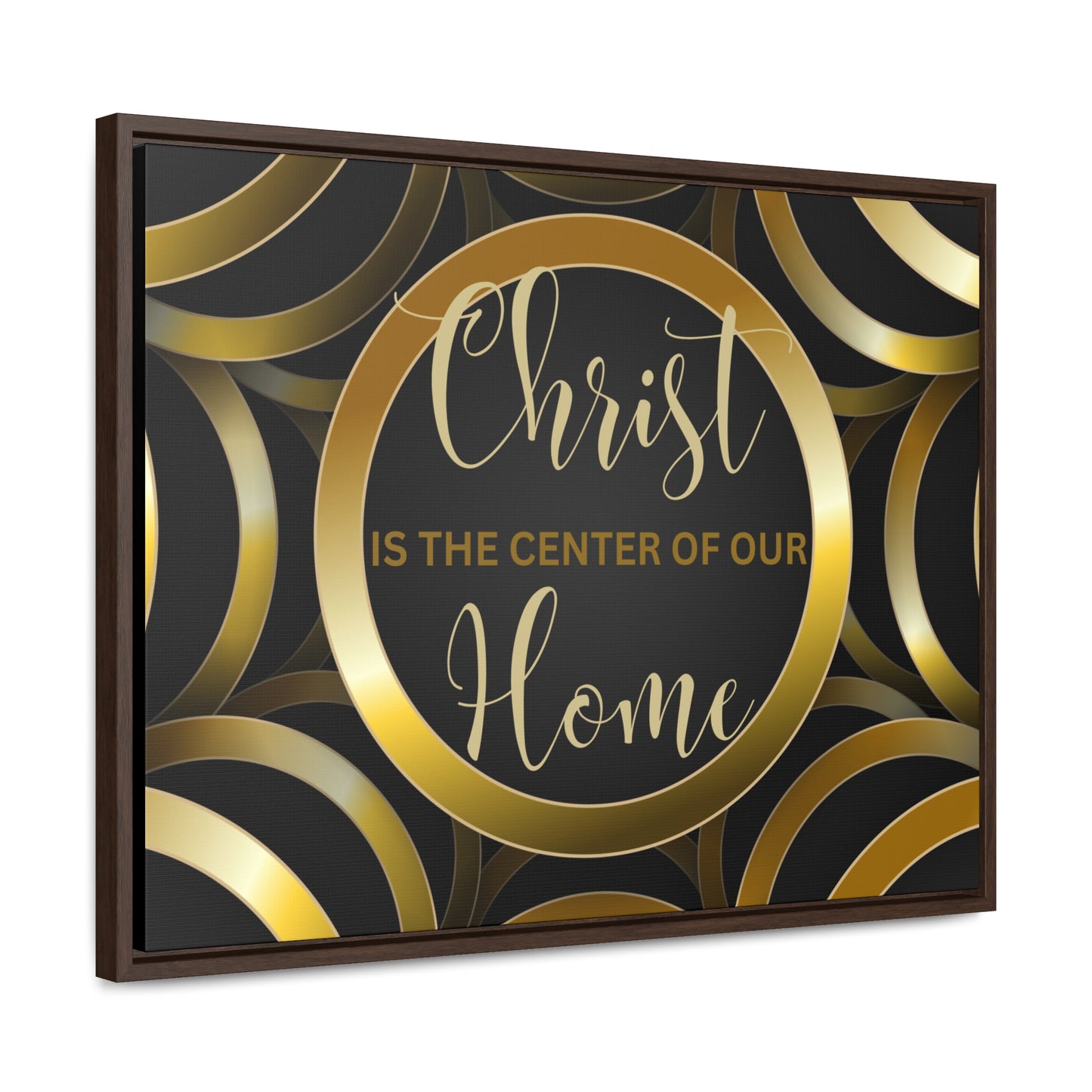 Christian Wall Art: Christ Is the Center of Our Home (Floating Frame)