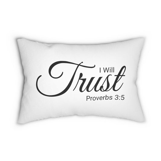 Almohada Escritura Confiaré en Proverbios 3:5 Versículo bíblico