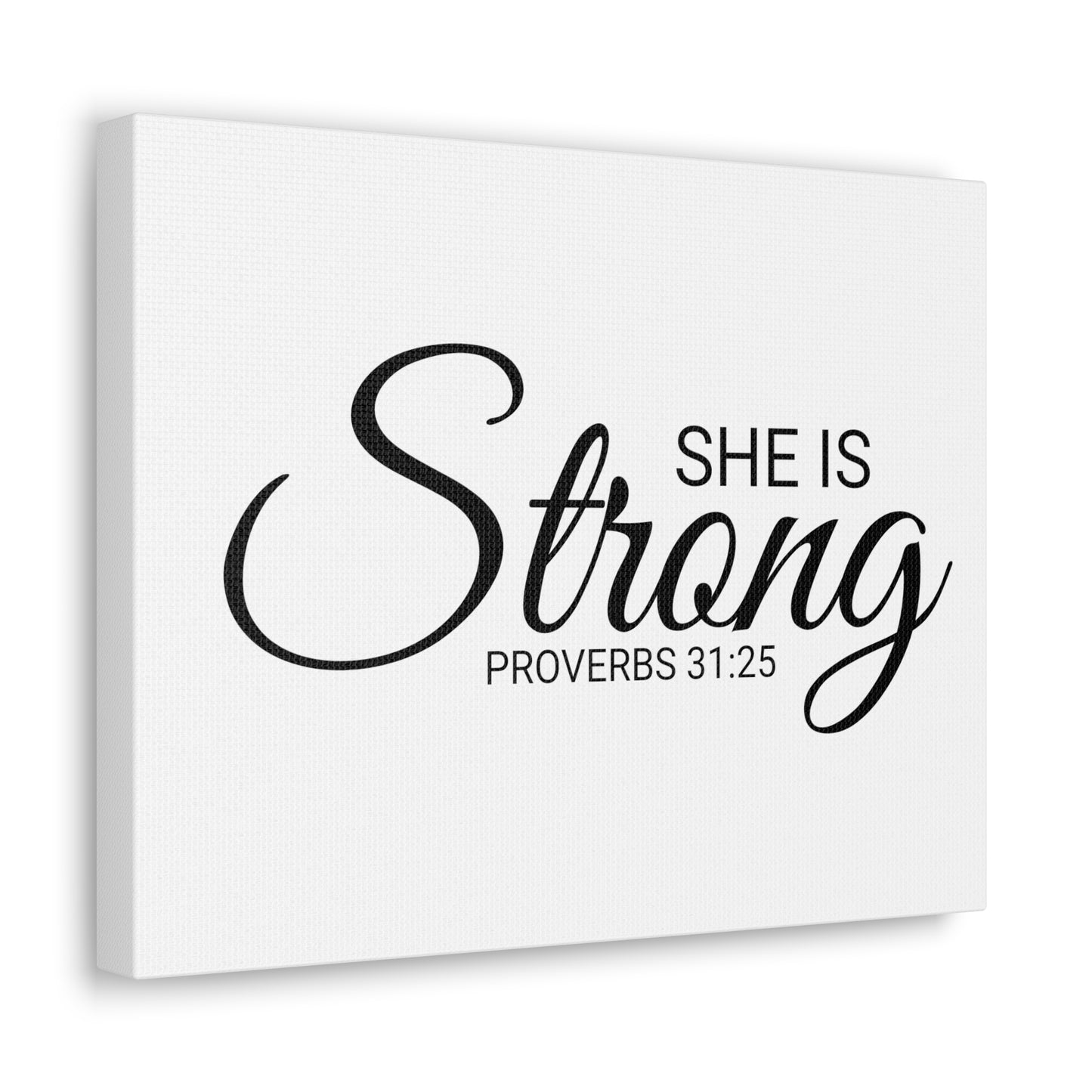 Christian Wall Art "She is Strong" Verse Proverbs 31:25 Ready to Hang Unframed