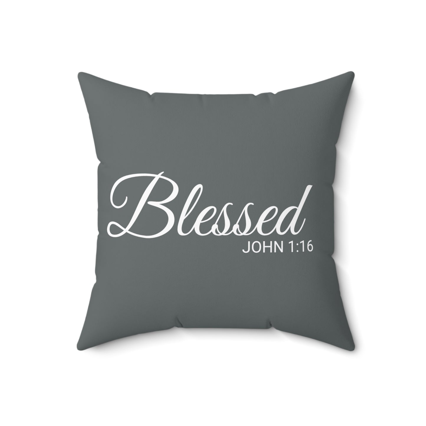 Scripture Blessed John 1:16 Bible Verse Throw Pillow