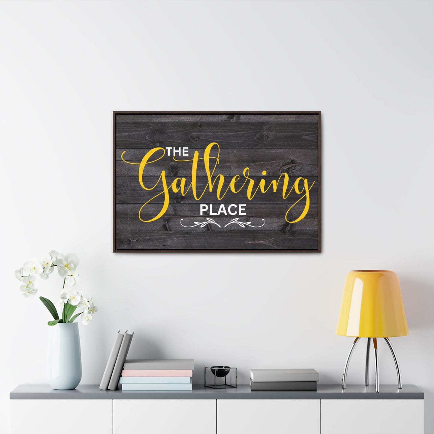 Christian Wall Art: The Gathering Place (Floating Frame)