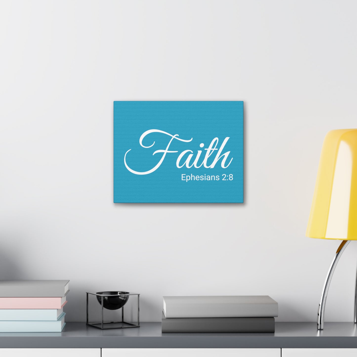 Christian Wall Art "Faith" Verse Ephesians 2:8 Ready to Hang Unframed