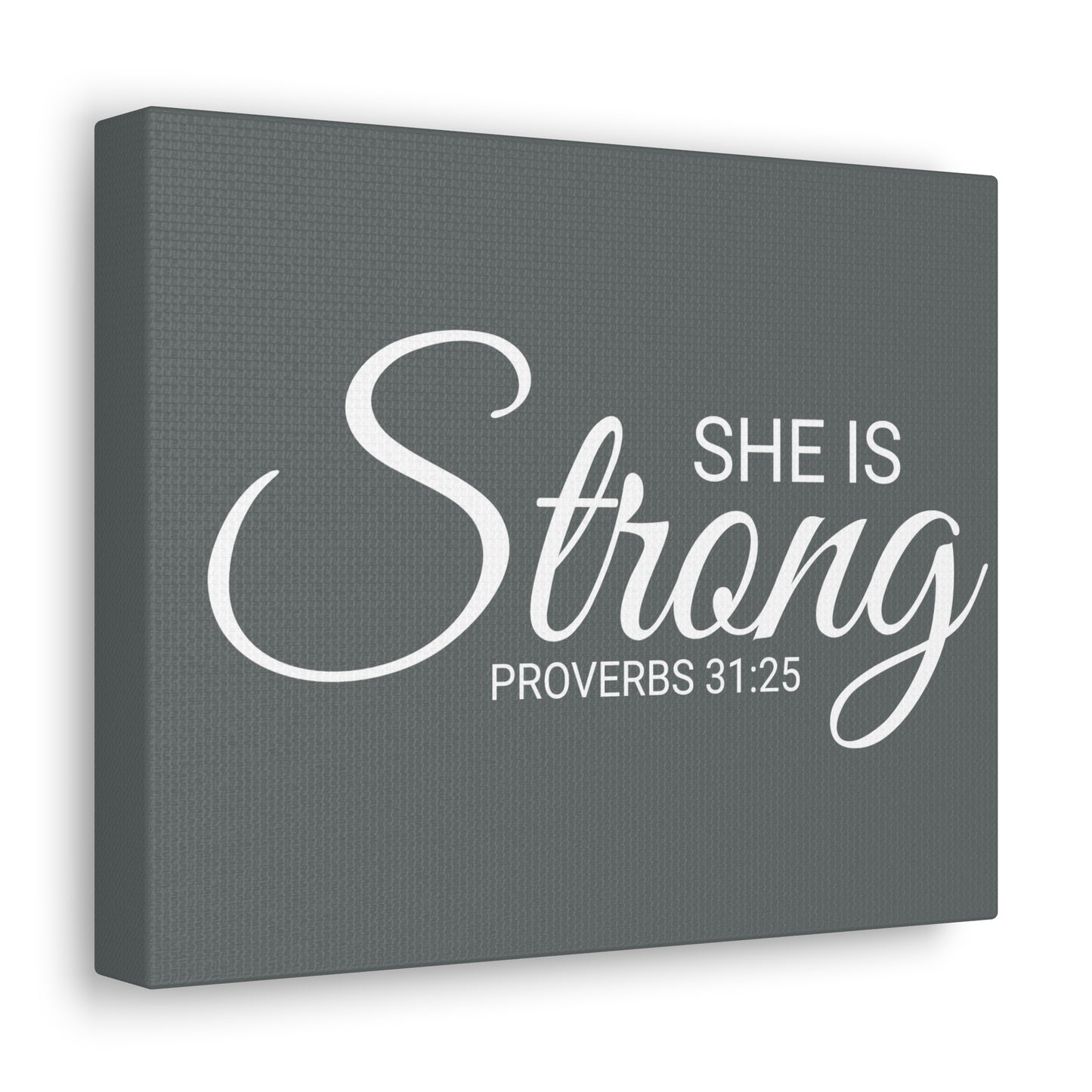 Christian Wall Art "She is Strong" Verse Proverbs 31:25 Ready to Hang Unframed