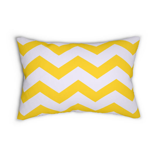 Almohada decorativa Chevron en amarillo y blanco 