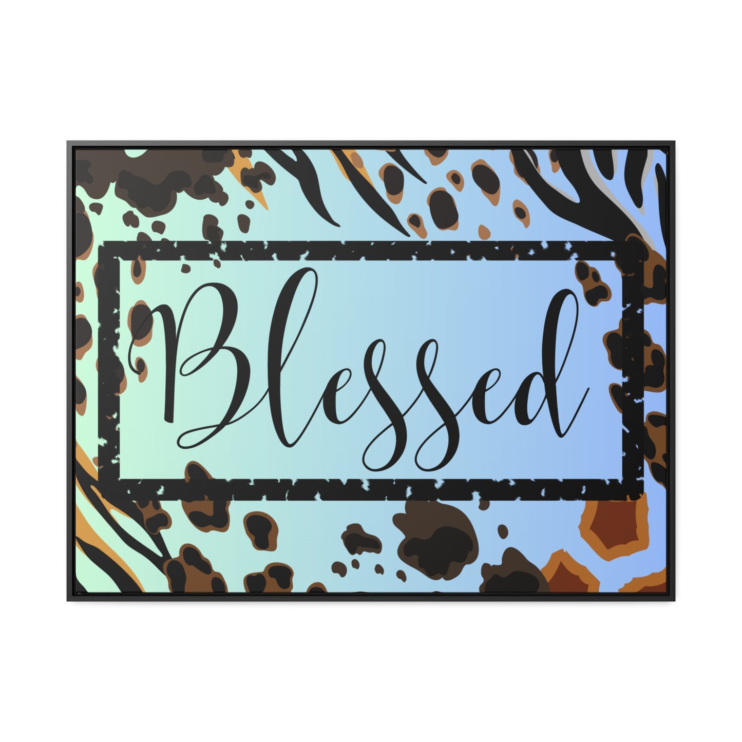 Christian Wall Art: Blessed (Floating Frame)