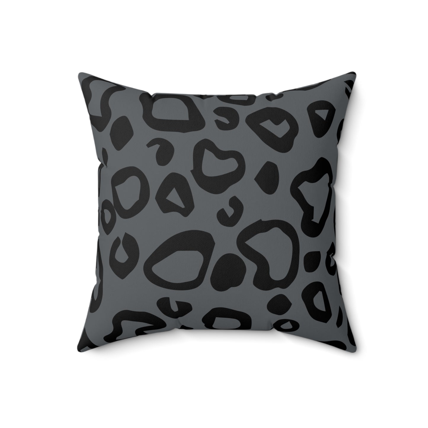 Leopard Print Gray Throw Pillow