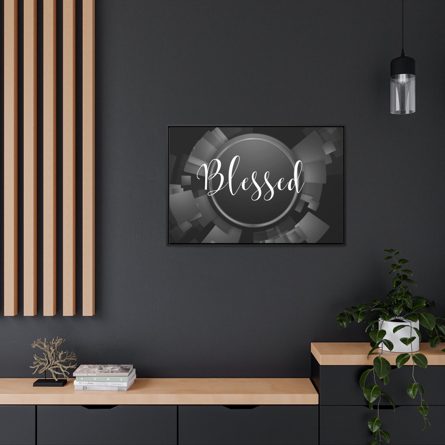 Christian Wall Art: Blessed (Floating Frame)