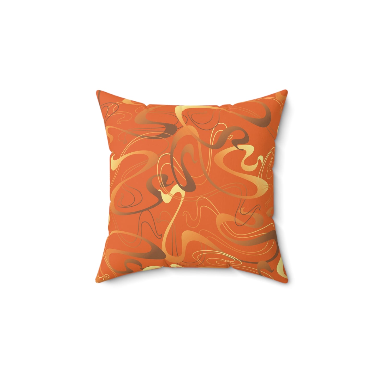 Burnt Orange Pattern Throw Pillow