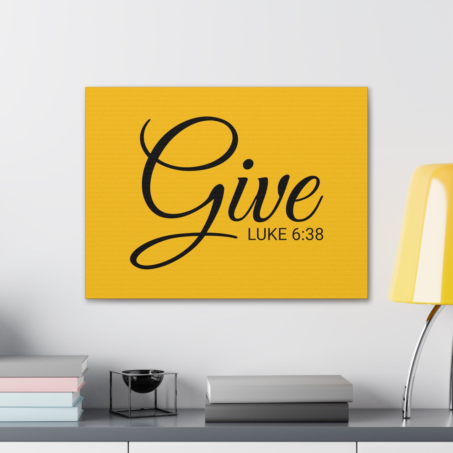 Christian Wall Art "Give" Verse Luke 6:38 Ready to Hang Unframed