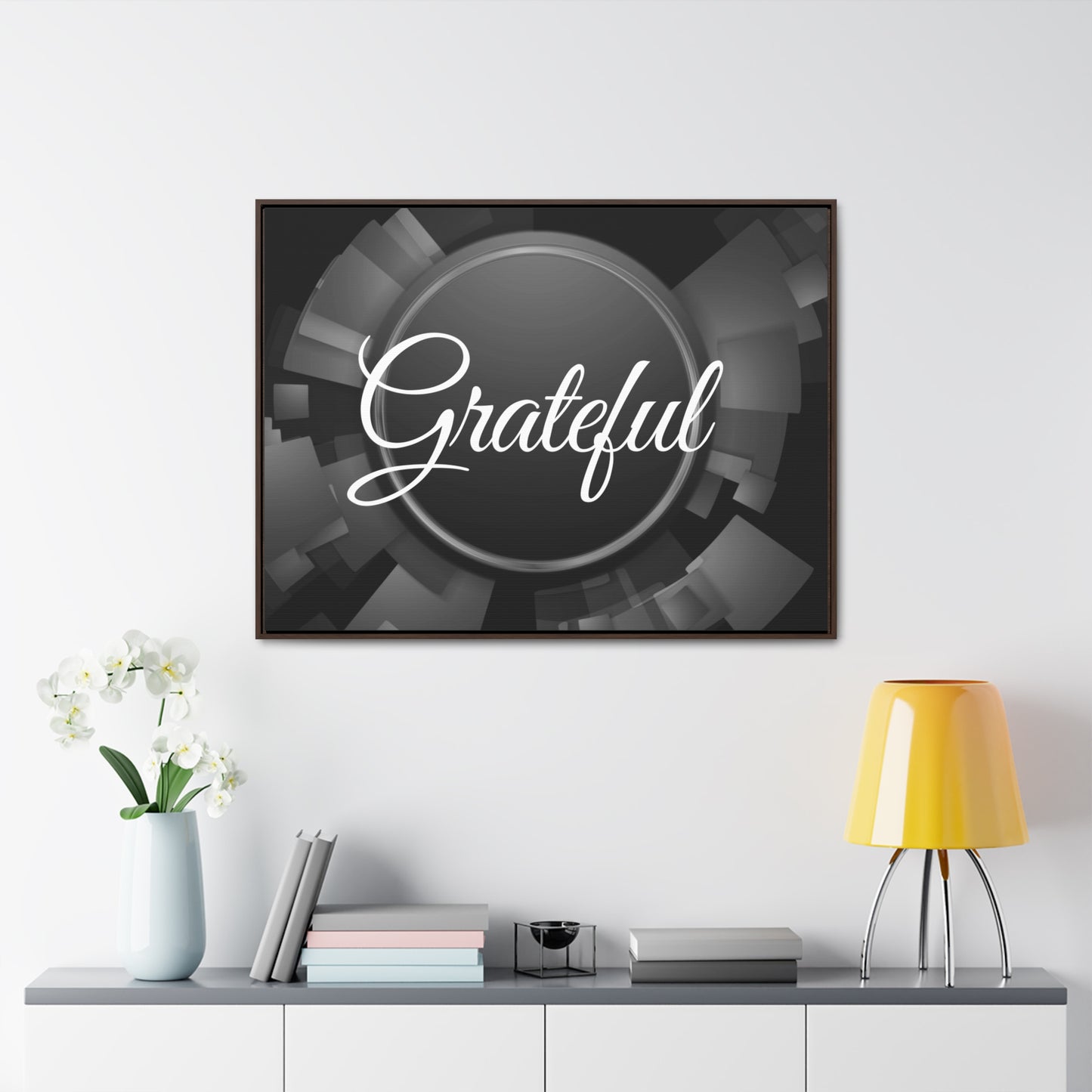 Christian Wall Art: Grateful (Floating Frame)