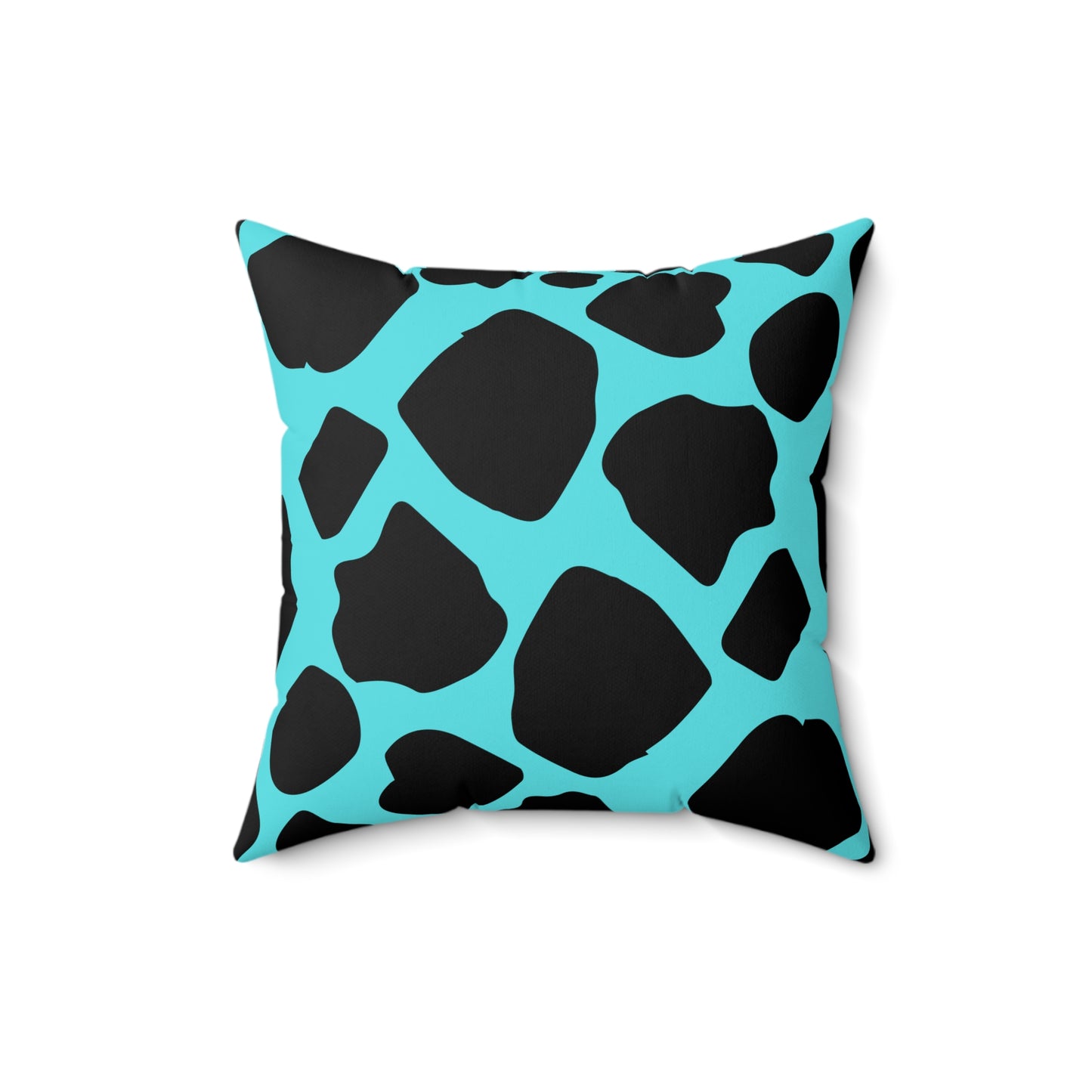 Cow Print Turquoise Throw Pillow