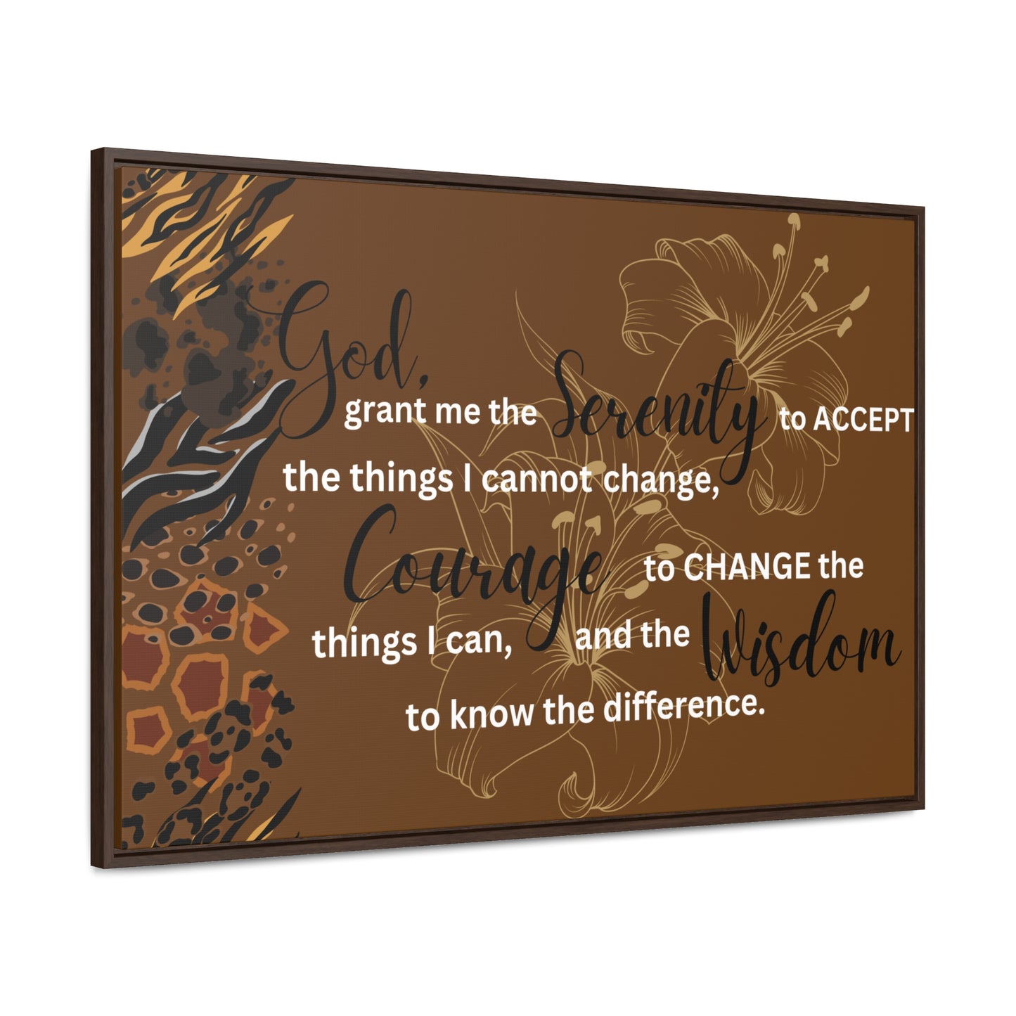 Christian Wall Art: Serenity Prayer (Floating Frame)