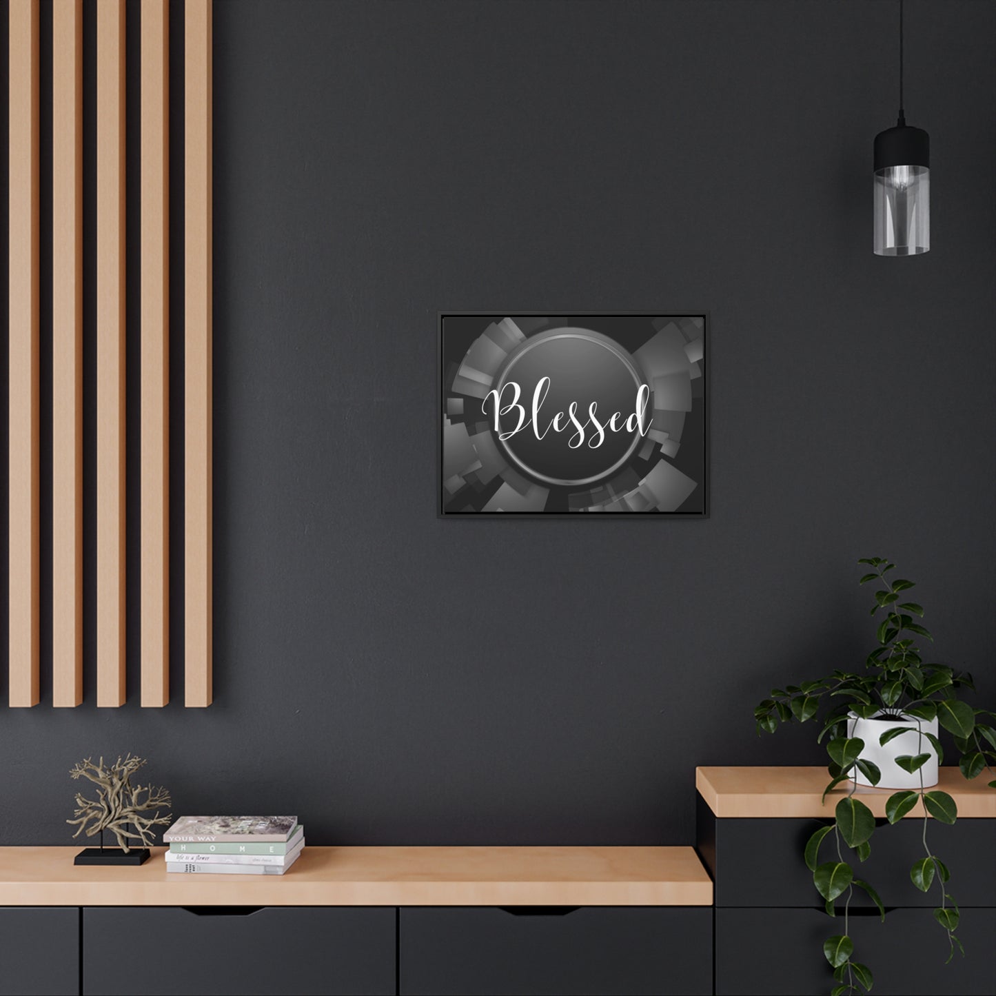 Christian Wall Art: Blessed (Floating Frame)