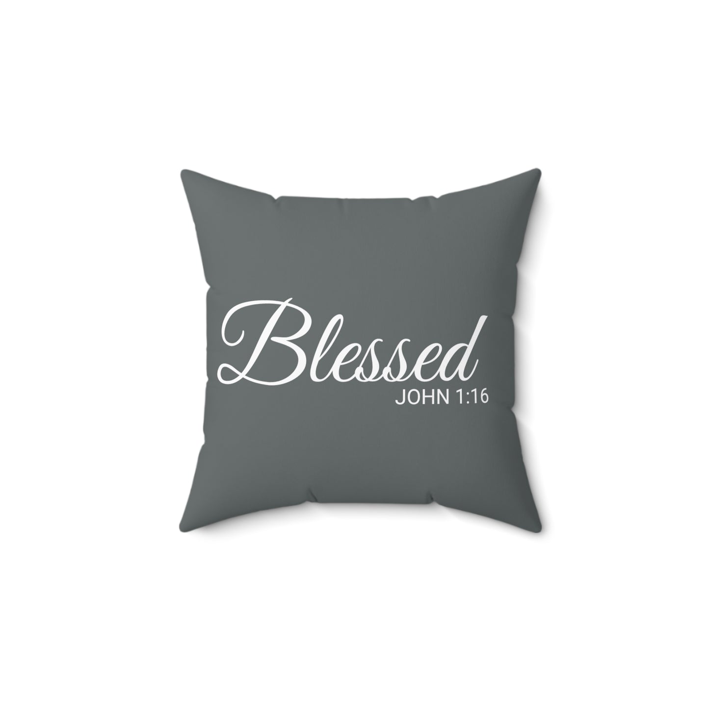 Scripture Blessed John 1:16 Bible Verse Throw Pillow